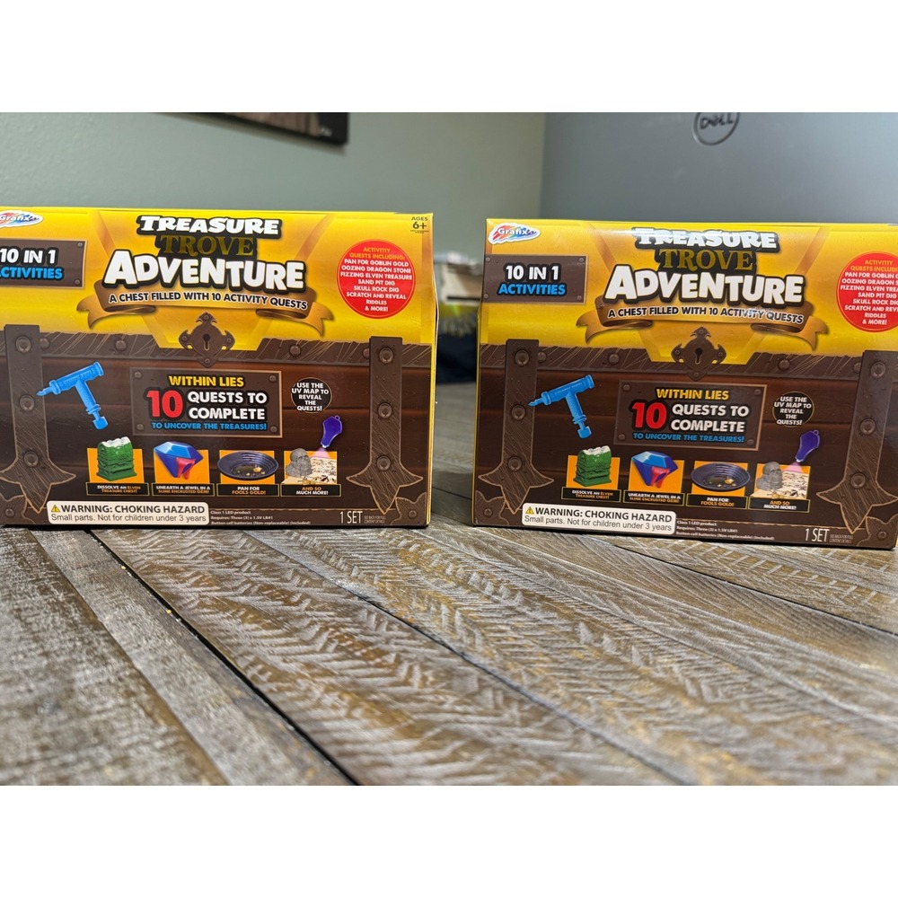 Grafix Treasure Trove Adventure Kids 10-in-1 Activity Kit Gold NIB 2-Pack